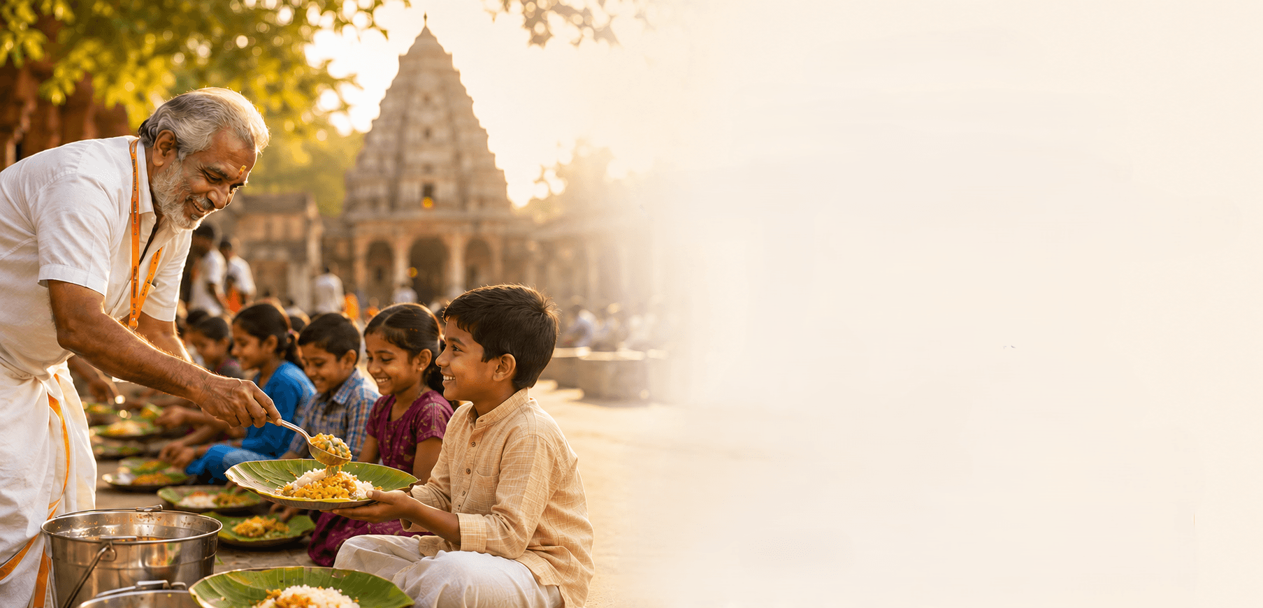 Seva — feeding the hungry at a temple