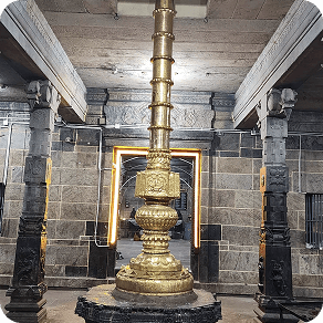 Golden dhvajastambha pillar