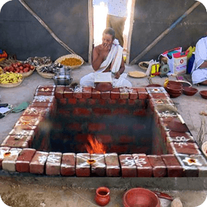 Devotees gathered for Homam